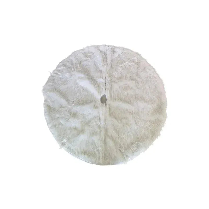 Saia para Árvore de Natal Redonda Plush Neve Branca - Zinova