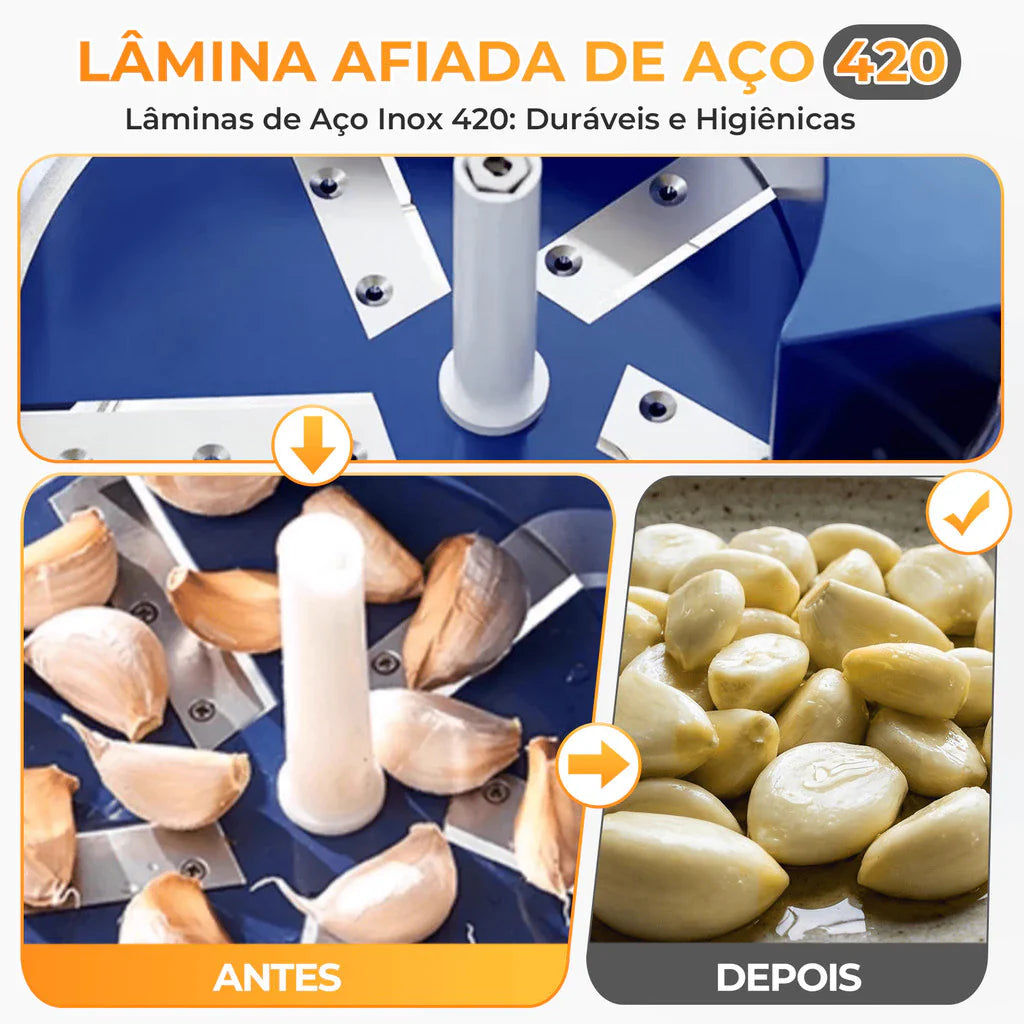 (ÚLTIMAS UNIDADES) Descascador Elétrico de Alho e Frutas Automático