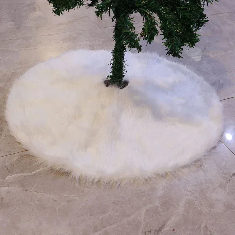 Saia para Árvore de Natal Redonda Plush Neve Branca - Zinova