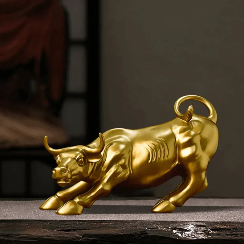 Touro de Wall Street Dourado - Zinova
