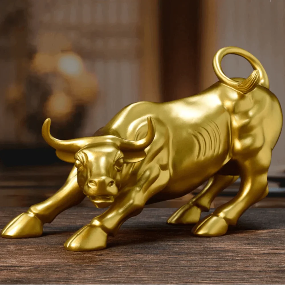 Touro de Wall Street Dourado - Zinova
