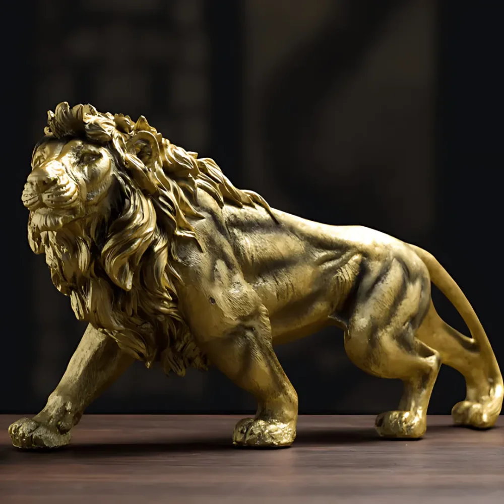 Escultura Leão Dourado - Zinova