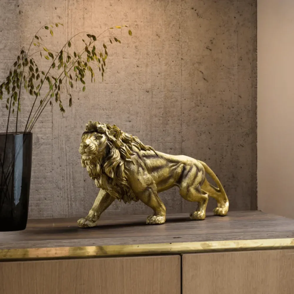 Escultura Leão Dourado - Zinova